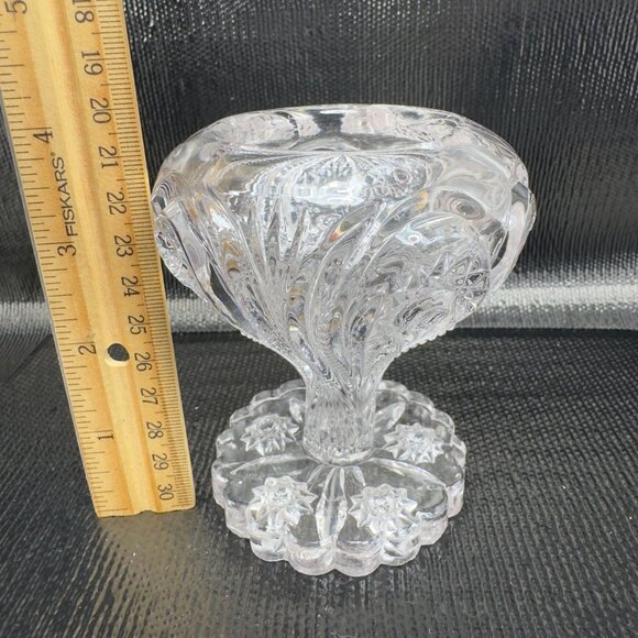 IMPERIAL GLASS OHIO Zipper Heart Clear Heavy Votive Manganese 365nm UV Glow Set - Picture 5 of 11